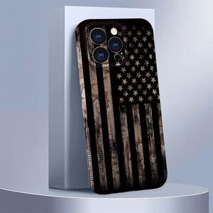 iPhone 15 Pro Case,American Flag Camo 3D Design Phone Case 6.1 Inch